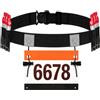 Ytwehela Cintura da corsa per triathlon, con porta numeri, 6 supporti per gel | Cintura con numero di partenza, da corsa, regolabile, con 12 x 10 cm, per maratona, ciclismo, triathlon