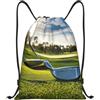 Kfjghhl Golf Club Coulisse Zaino Borsa Sport Sackpack Bulk Cinch Gym Bag Donne Uomini Bambini Sport All'aperto, Nero , S, Vacanze