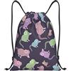 Kfjghhl Animals-Cute Mouse Coulisse Zaino Sport Sackpack Bulk Cinch Gym Bag Donne Uomini Bambini Sport Outdoor, Nero , S, Vacanze