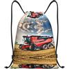 Kfjghhl Azienda Fattoria Trattore Coulisse Zaino Borsa Sport Sackpack Bulk Cinch Gym Bag Donne Uomini Bambini Sport All'aperto, Nero , M, Vacanze