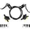 KUAWDON Freno MTB a Cilindro Verticale Freno a Disco Idraulico a 4 pistoncini per Disposizione Completa dei Cavi Interni AM DH Mountain Bike(No Rotor Black)