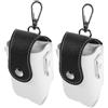 HEMOTON 2 Pezzi Marsupio per Palline da Golf, Mini Borsa da Cintura per 2 Palline, Pu e Metallo, con Clip e Portachiavi, Leggero, per Allenamento e Campo da Golf