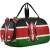GuoChe Borsone da viaggio per bambini, ragazzi e ragazze | Borsone sportivo da notte con scomparto per scarpe, bandiera Kenya con pittura a olio