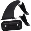 Toddmomy Pinna di Tracciamento per Kayak, Center Fin Staccabile in PVC Nero, 3 Pezzi, Facile da Installare, per Surfboard e Acque Piane