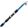 Gettimore Canna da pesca telescopica per combo, mulinello portatile, 1,8 m, per principianti, viaggi, acqua salata (blu)