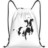 Kfjghhl Mucca In Bianco E Nero Con Coulisse Zaino Borsa Sport Sackpack Bulk Cinch Gym Bag Donne Uomini Bambini Sport All'aperto, Nero , S, Vacanze