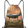 Kfjghhl Aircraft Fighter Jets Zaino con coulisse Borsa Sport Sackpack Bulk Cinch Gym Bag Donne Uomini Bambini Sport All'aperto, Nero , S, Vacanze