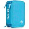PRESTIGE & DELUXE Astuccio Scuola 3 Zip Napoli Ufficiale 45 Pezzi, Azzurro | Pennarelli, Pastelli, Cancelleria Inclusa, Penne | Cerniere Rinforzate + portachiave squadra