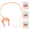 ORFOFE 4 Pezzi Nasello per Nuoto in Silicone Beige con Cordino Elastico | Uso per Sport Acquatici e Immersioni, Vestibilità, Morbido e Confortevole