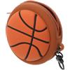 Ipetboom Portamonete per Auricolari in Silicone, Custodia per Cuffie, Mini Borsa Portachiavi a Forma di Pallone da Basket, Colore Caffè, Leggera e Portatile, per Scuola e Viaggio