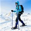 Xolmizyn Set di racchette da neve con bastoncini da trekking per uomo e donna, con bastoni regolabili anti-shock, antiscivolo, per misure 38-48, blu