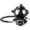 CAQYPVH Maschera Integrale Subacquea Sub Full , Nero , Maschera Facciale Completa Nera Con Erogatore Di Secondo Stadio E Tubo A Media Pressione