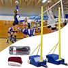 GENERIC Pali Per Rete Da Badminton, Pali Da Pallavolo Con Ruote E Rete, Palo Da Pallavolo Portatile E Resistente Per Esterni, Regolabile In 4 Altezze Da 1,5 A 2,1 Metri, Per Adulti, Bambini E Scuole.