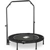 Deryan Trampolino per bambini, 100 cm, con barra di sicurezza e pieghevole, colore nero
