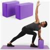 BLOMBLAUM Mattoncini Yoga 2 Pezzi in Schiuma ad Alta Densità - Blocchi Leggeri e Resistenti per Pilates, Fitness, Esercizi e Stretching - Supporto Antiscivolo per Yoga, Meditazione ed Equilibrio