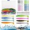 cersaty® 28 esche da pesca, gommose artificiali, con 10 connettori e scatola per esche freshwater saltwater o da regalare (5,5 cm, 12 cm)