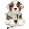 Uni Toys Uni-Toys - Cucciolo di Pastore Australiano, seduto (con guinzaglio) - 22 cm (altezza) - Peluche a forma di cane - Giocattolo di peluche, peluche da coccolare