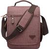 DORRISO Moda Uomo Borsa a Tracolla Elegante Borse Messenger Ventiquattrore 12.9 pollici Laptop Messenger Bag Briefcase Viaggio Causale Lavoro Scuola Uomo Borsa a Tracoll Marrone