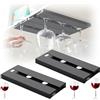 Tkxjry 2 Pezzi Portabicchieri Sospeso, 25.3 * 11 * 2cm Portabicchieri Appendere, Porta Bicchiere di Vino Appeso, Supporto per Calici Vino Senza Foratura, Wine Glass Rack, Für Familie Hotel Bar (Nero)