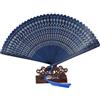 Generic Ventaglio pieghevole a mano, ventaglio manuale intagliato in bambù vuoto, ventaglio portatile pieghevole con nappe per decorazione da parete/matrimonio (Blu - Stile A)