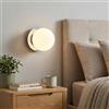 B·LED BARCELONA LED BARCELONA LED Applique da Parete Sfera in Vetro Bianco Ø15 cm con Base Cromo in Metallo, Lampada Vintage e Moderna, Stile Minimalista e di Lusso per Bagno, Specchio e Interni, E27