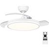 MARSI Ventilatore da Soffitto con Luce 106 cm e Pale Retrattili