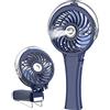 HandFan - Mini ventilatore portatile elettrico USB a batteria, serbatoio da 17 ml, pieghevole, con flash a LED, per ufficio, casa, viaggi, campeggio e feste