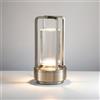maolo Lampada da Tavolo LED Touch Ricaricabile | 3 Tonalità di Luce 1500K-6500K | USB-C, Batteria 2000mAh | Design Moderno in Alluminio | Comodino, Scrivania, Salotto - Argento/Oro (Argento)
