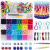 Velvoria Beads Accessori, Set per Braccialetti Fai-da-te con Perline Pony, Kandi, Argilla Polimerica, Faccine e Perline con Lettere per Creazione di Gioielli, Regali Fai-da-te