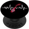 Just Norway inspired Designs Norvegia, battito cardiaco, mappa delle bandiere PopSockets PopGrip Adesivo