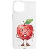 Cute Apple Fruit for Children Kids & Adu Custodia per iPhone 15 Plus Mela con cuore grafico simbolo del cuore acquerello