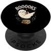 Spooky Halloween Teacher Educator Fall A Book Lover Booooks Cute Ghost Occhiali da lettura Halloween PopSockets PopGrip Adesivo