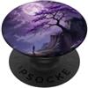 Purple Aesthetic Gifts Albero lunare in un'estetica fantasy scogliera PopSockets PopGrip Adesivo
