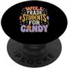Spooky Halloween Teacher Educator Fall A Scambierà gli studenti per Candy divertente insegnante Halloween PopSockets PopGrip Adesivo
