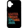 September 2020 Retro Vintage Year 2020 G Custodia per iPhone 16 Plus Edizione Limitata Settembre 2020 Compleanno
