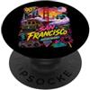 Bahaa's Tee Retro 90s San Francisco California Skyline City By The Bay PopSockets PopGrip Adesivo