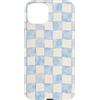 Checkerboard Aesthetic Gifts Custodia per iPhone 15 Plus Scacchiera Quadrata Acquerello Azzurro A Scacchi
