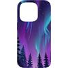 Nature Aesthetic Gifts Custodia per iPhone 14 Pro Aurora Borealis Paesaggio Notturno Foresta Aurora Bore