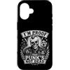 Punk Rock Skull Anarchy Mohawk Custodia per iPhone 16 Punks Not Dead Skull Anarchy Rock