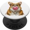 Corgi Wearing Jewelry Painting Style Des Fancy Corgi Blowing Bubble Gum Collana Occhiali Dog Art PopSockets PopGrip Adesivo