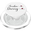 Fun Designs Scuba Diving Cuore carino scritto a mano Tipografia Regalo PopSockets PopGrip per MagSafe
