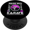 Wado-Ryu Fighter Outfit für echte Karate Design Wado-Ryu Karate con Kanji e Karateka PopSockets PopGrip Adesivo