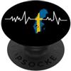 Just Sweden inspired Designs Svezia, battito cardiaco, mappa delle bandiere PopSockets PopGrip Adesivo