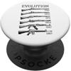 Grandio Design Gun Lover Enthusiast Fire Storia delle armi da fuoco lunghe fucili evoluzione del fucile militare PopSockets PopGrip Adesivo