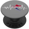 Croatian roots-Designs Croazia, battito cardiaco, mappa delle bandiere PopSockets PopGrip Adesivo