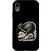 kiwi charcoal sketch art monochrome bird Custodia per iPhone XR Schizzo Dinamico Carbone Kiwi