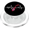 Just Norway inspired Designs Norvegia, battito cardiaco, mappa delle bandiere PopSockets PopGrip per MagSafe
