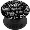Jeff Hobrath Saluti multilingue Hello Typography World Greetings Art PopSockets PopGrip Adesivo