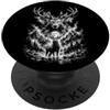 Artistic Wilderness Cervo in natura ritratto stile di disegno artistico nero bianco PopSockets PopGrip Adesivo