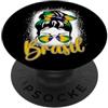 Brazilian Brazil Flag Designs Vintage Brasile Brasile Bandiera Patriottica Brasile Orgoglio PopSockets PopGrip Adesivo